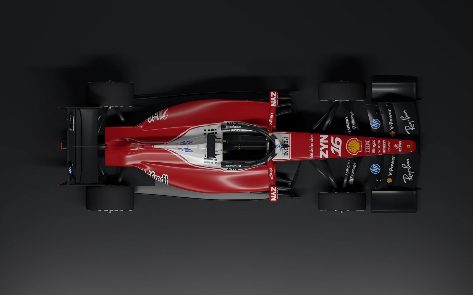 Overhead · the complete relationship between wings, cockpit and bodywork.